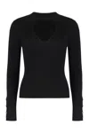 Pinko Rabbocco Knitted Wool-blend Top In Black