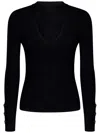 Pinko Rabbocco Knitted Wool-blend Top In Black
