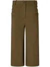 Pinko Buttoned Wide-leg Linen Bermuda Shorts