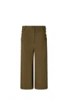 Pinko Buttoned Wide-leg Linen Bermuda Shorts
