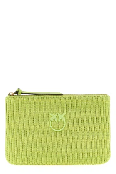 Pinko Raffia Clutch In Pattern