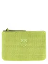 Pinko Raffia Clutch In Green