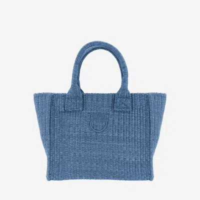 Pinko Beach Mini Shopping Bag In Blue