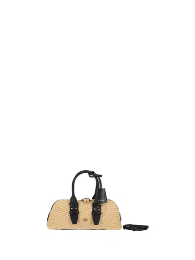 Pinko Bowling Bag Horizontal Rafia + In Neutral