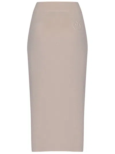 Pinko Rainbow Skirt In Lurex Piqué Sweatshirt Fabric In Neutral