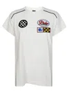 Pinko Crew Neck T-shirt Embroidered Patches In White