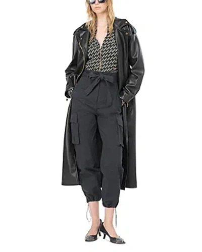 Pinko Ransie Belted Cargo Pants In Limo Black