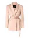 Pinko Rapa Blazer Jacket In Pink With Belt In Neutral