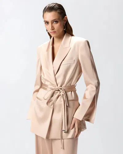 Pinko Rape Satin Jacket Ss26 In Brown