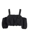 Pinko 'raul' Black Top With Adjustable Straps And Removable Sleeves