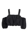 Pinko 'raul' Black Top With Adjustable Straps And Removable Sleeves
