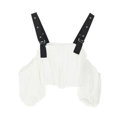 PINKO 'RAUL' POPLIN TOP WITH DETACHABLE SLEEVES