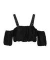 Pinko 'raul' Black Top With Adjustable Straps And Removable Sleeves In Black