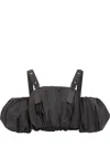 Pinko Adjustable Strap Crop Top With Puff Sleeves In Noir Limousine