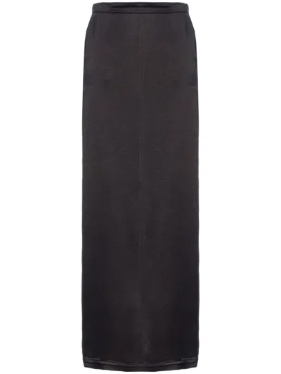Pinko Rear-slit Maxi Skirt In Black