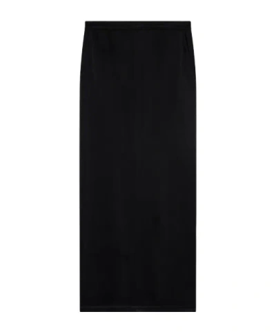 PINKO PINKO REAR SLIT LONG SATIN SKIRT