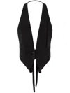 Pinko Rear-tied Vest In Black