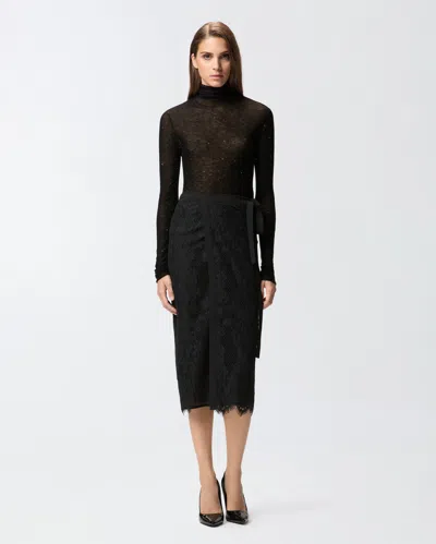 Pinko Gonna In Pizzo Rebrodè In Black