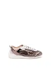 Pinko Reby 10 Mirror Fabric Sneakers With Sequins In Brown