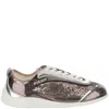 Pinko Reby 10 Mirror Fabric Sneakers With Sequins In Blue