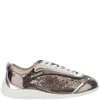 Pinko Reby 10 Mirror Fabric Sneakers With Sequins In White