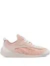 Pinko Elasticized Knit Low Top Sneakers In Pink