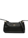 Pinko Rectangle Leather Shoulder Bag In Black