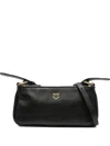 Pinko Rectangle Leather Shoulder Bag In Black