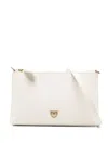 Pinko Rectangular Calfskin Shoulder Bag In White