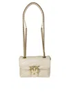 Pinko Rectangular Quilted Leather Shoulder Bag In Neutral