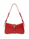 Pinko Red Leather Shoulder Bag With Gold Accents In Rosso E Oro