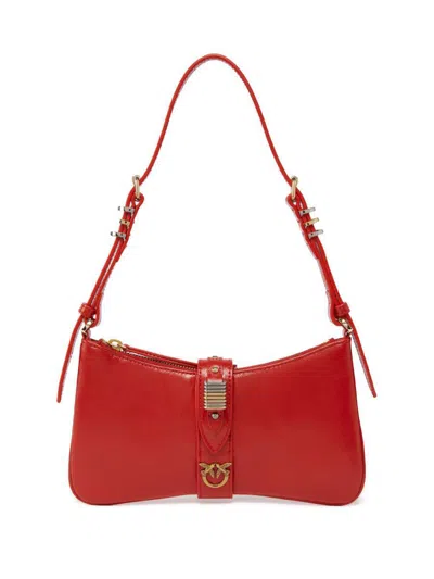Pinko Red 'arthemis' Shoulder Bag In Rosso E Oro