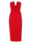 Pinko Strapless Mini Dress In Red