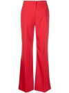 Pinko Button-detail Tailored Trousers In Red