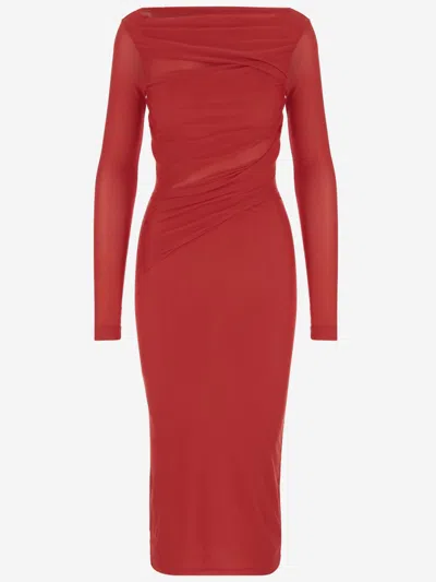 Pinko Red Gathered Dress