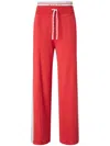 Pinko Red 'marsicano' Flared Trousers With Elastic Waistband In Red