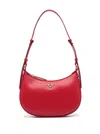 PINKO RED SHOULDER BAG WITH LOVE BIRDS DIAMOND CUT DETAIL IN SMOOTH LEATHER WOMAN