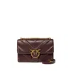 Pinko Bordeaux Leather Shoulder Bag With Chevron Design