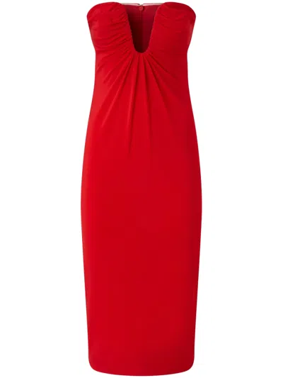 PINKO RED STRAPLESS DRESS