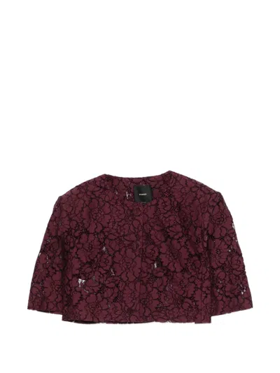 Pinko Red Wine Cape Effect Sweater In Burgundy