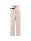 Pinko Trousers Loose Fit Side Pockets In White