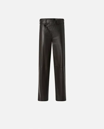 PINKO REIMAGINE BY PINKO X PATRICK MCDOWELL LEATHER TROUSERS WITH CROSSOVER