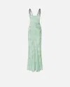 Pinko Reimagine By  X Patrick Mcdowell Long Satin Dress With Horse Print