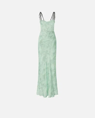 Pinko Reimagine By  X Patrick Mcdowell Long Satin Dress With Horse Print