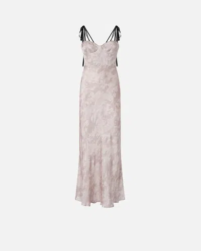 PINKO ROBE LONGUE EN SATIN AVEC IMPRIMÉ CHEVAUX REIMAGINE PINKO X PATRICK MCDOWELL