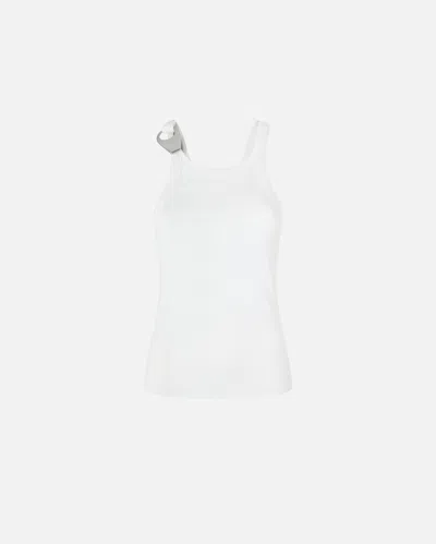 PINKO REIMAGINE BY PINKO X PATRICK MCDOWELL RIBBED VEST TOP WITH BUCKLE