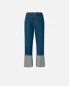Pinko Turn-up Straight Jeans In Rinse Wash