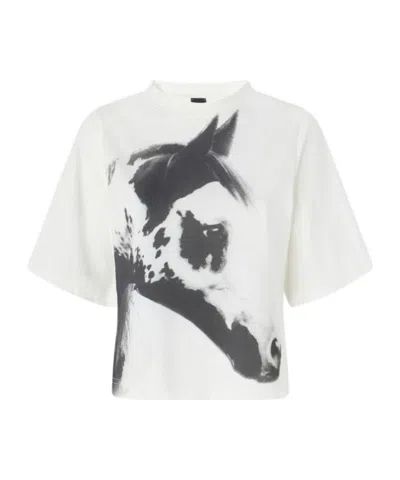 PINKO PINKO X PATRICK MCDOWELL REIMAGINE HORSE PRINTED WIDE T-SHIRT