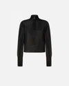 Pinko Reimagine Semi-transparent Half-zip Sweater  X Patrick Mcdowell In Nero Limousine