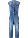 Pinko Denim Jumpsuit With Belt Loops And Pockets